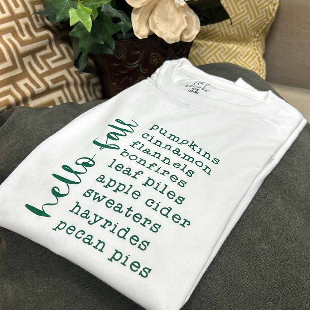 Custom Made White Tee for Fall - Picture 2 of 4